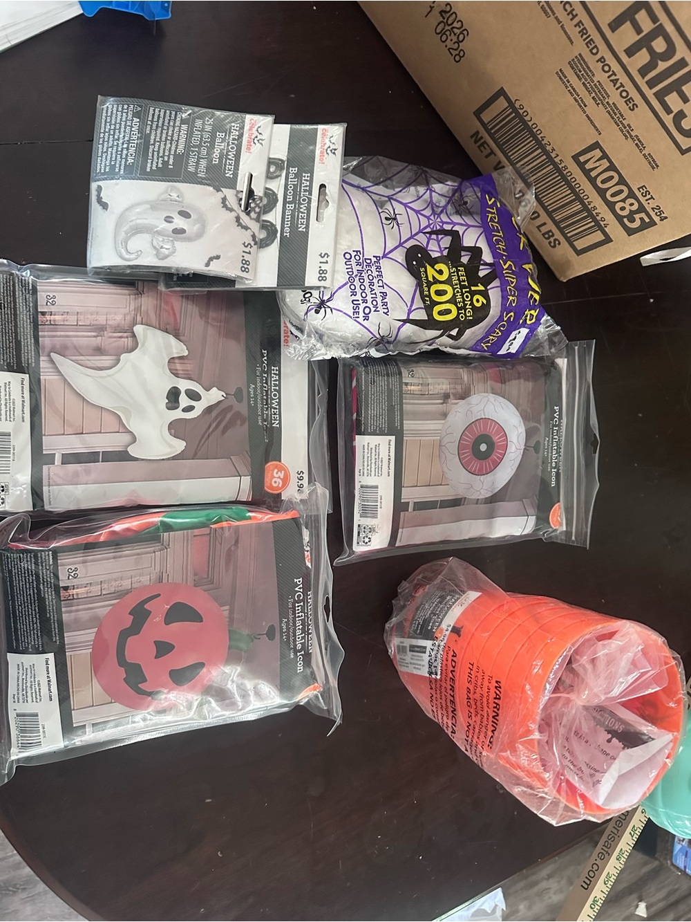 Halloween Assorted Orange and White Holiday Decor Pack 7 unopened items